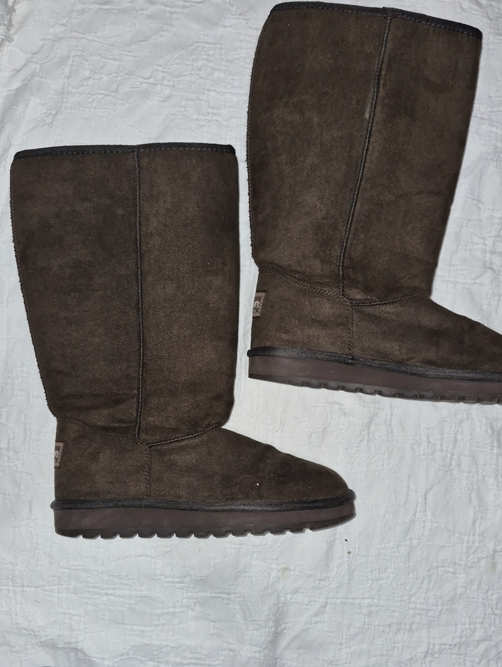 Skechers Tall Suede Winter Boots in Dark Brown